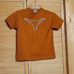 Longhorns cows Tee shirt orange youth  size 10/12 short sleeve